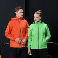 HOT★Plus ขนาด Camping Rain เสื้อแจ็คเก็ตกันน้ำสะท้อนแสง Windbreakers Unsiex กลางแจ้ง Windbreaker ผิวเดินป่าแห้ง