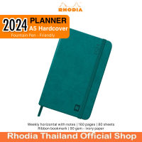 Rhodia Planner 2024 - Peacock - Diary  A5 HardCover สมุดบันทึก ไดอารี่ พร้อมปฎิทิน ประจำปี 2024 *Fountain Pen -Friendly