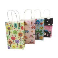 10 Pcslot Multifuntion Cute Animal Paper Bags With Handle Gift Party Holiday Recyclable Shopping Package Bags 13*22*8cm