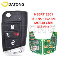 Datong World รถรีโมทคอนลสำหรับ VW Volkswagen Golf GTI Jetta Tiguan 2018-2021 NBGFS125C1 5G6959752BM 315MHz MQB48 Flip