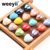 Colorful Solid Color Heart Shape Ceramic Beads For DIY Bracelets Necklace Jewelry Making Handmade Accessories Wholesale DIY accessories and others