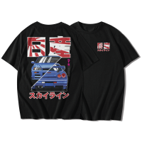 เสื้อยืด "GT-R BNR34 SKYLINE NISSAN" เสื้อยืดคอกลม เสื้อยืดแขนสั้น Cotton 100% _สีดำ สีขาว