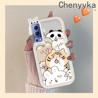 เคส Chenyyka สำหรับ VIVO Y72 5G Y52 5G Y75s 5G เคสการ์ตูนหมีเสือสีสันสดใสน่ารักสัตว์ประหลาดน้อยเลนส์กล้องถ่ายรูปแบบนิ่มซิลิโคนโปร่งใสกันกระแทกแบบใสง่ายเคสป้องกัน