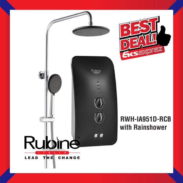 Rubine Inverter Silent DC Pump Instant Water Heater RWH-IA951D-CCB / RWH- IA951D-RCB with Rainshower | Lazada