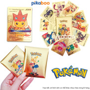 Thẻ bài Pokemon bộ 10 thẻ bài màu vàng kim cao cấp siêu đẹp Pikaboo dày