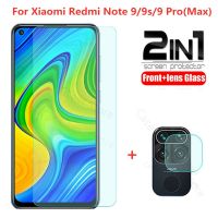 2 in 1 กระจกนิรภัยสำหรับ redmi note 9 note 10 9pro max ตัวป้องกันหน้าจอเลนส์กล้องกระจกป้องกันบน redmi 9a note9 9t แก้ว-Aluere