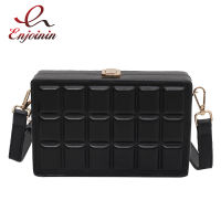 Black and Brown Box Design Party Clutch Chocolate Style Leather Purses and Handbags for Women Designer Bag Casual Shoulder Bag