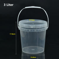 Empty 3L plastic Round Bucket with Handle and Lid Good Sealing Storage container Food Grade Pail Leakproof