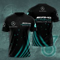 เสื้อยืดแขนสั้นคอกลมFor Benz Mercedes AMG Petronas F1 Team Shining StarsPrint 3D Unisex Cal T-Shirt Summer Men Women