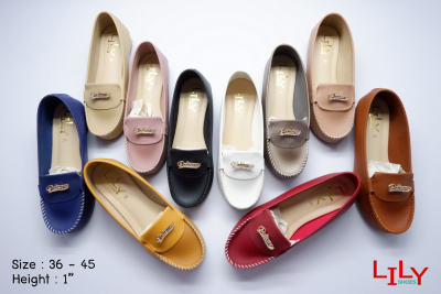 Lily Shoes รองเท้าคัทชู มีส้น 36 - 45 แบบ New Diamond