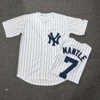 high-quality The yankees baseball uniform striped short-sleeve hip-hop cardigan T-shirt shirt big yards street dance men and women with the new tide