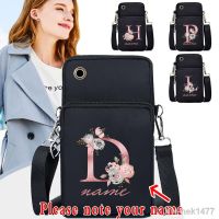 Women Shoulder Bags Mobile Phone Bags Samsung/iPhone/Huawei Custom Name Letter Messenger Purse Female Wallet CrossBody Bag