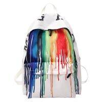 Fashion Graffiti Printed Shoulder Bag Female Wild Literary Fan Backpack Campus Student Bag