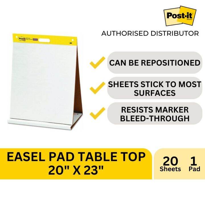 Tabletop Self Stick Easel Pad, 20 in x 23 in, 20 Sheets/Pad