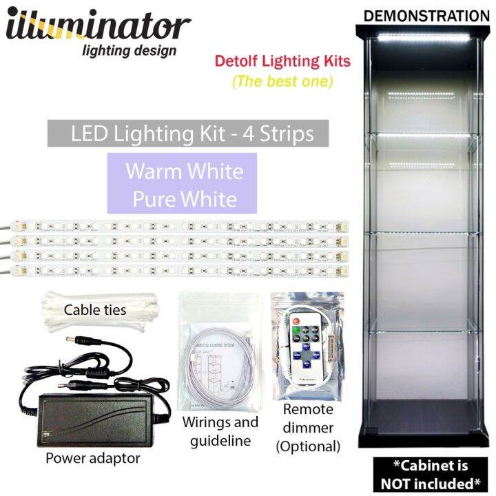 LED Strips Light LED Lighting Kits For IKEA DETOLF Aluminum 4