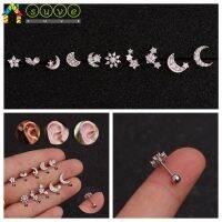 SUBEI Surgical Steel Barbell Bar Labrets Lip Flower Moon Wing Ear Studs