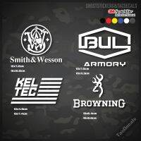 ชุด2 สติกเกอร์ปืน S&amp;W Smith&amp;Wesso n/Bul Armory/Kel-Tec/Browning สติกเกอร์Tactical ติดรถยนต์ กล่องปืน  มอเตอร์ไซค์