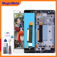 Magicmeta จอ LCD แบบดั้งเดิมชิ้นส่วนจอสัมผัสแอลซีดีของเครื่องแปลงดิจิทัลอะไหล่สำหรับ Nokia 7 N7พร้อมกรอบสำหรับ Nokia 7 N7หน้าจอแสดงผลพร้อมเครื่องมือฟรี