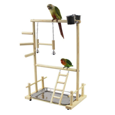 Parrot Playstands Toys Tray Bird Swing Climbing Hanging Ladder Bridge Wood Cockatiel Playground Bird Perches Bird Feeder