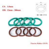 2Pcs FKM Fluorine Rubber O Ring Gasket CS 3.5mm OD 12-300mm Round O Type Sealing Washer Oil resistant acid and alkali resistant Gas Stove Parts Access