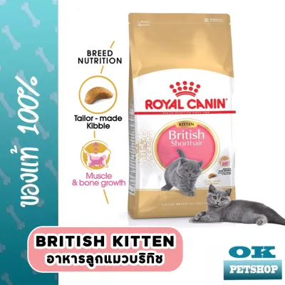 หมดอายุ10-2024 Royal canin British Shorthair Kitten 2 KG อาหารสำหรับแมวเด็กพันธุ์บริทิช ช็อตแฮร์