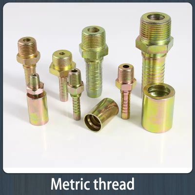 ◇ Pressure Oil Pipe Buckle Type Connecting Joint Metric Hydraulic Cone Hose End Steel Wire Hose Fittings External Thread Joint