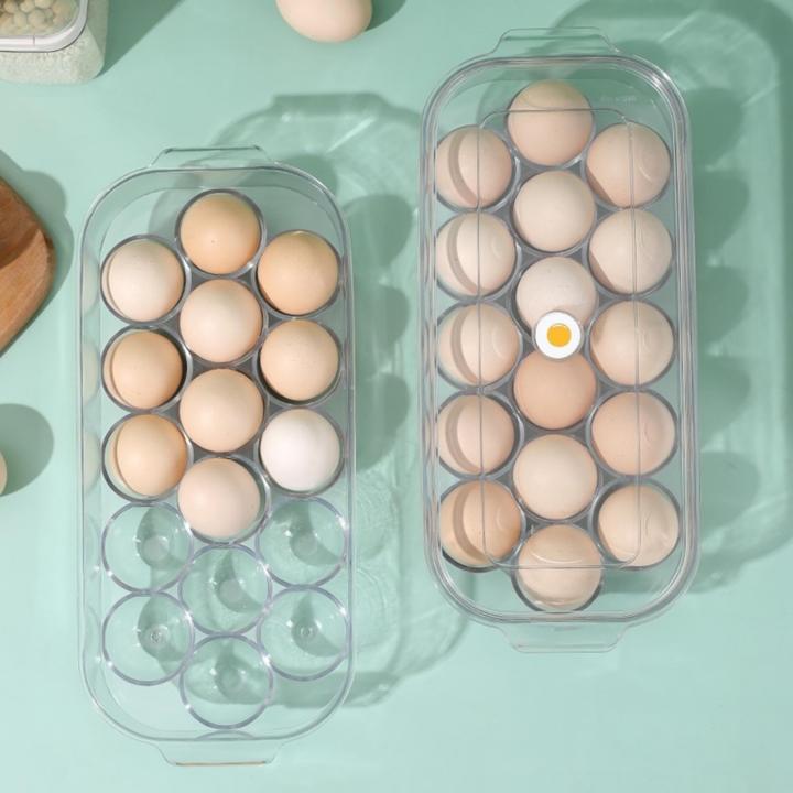 ถาดใส่ไข่-กล่องเก็บไข่-ในตู้เย็น-ที่เก็บไข่-16-ช่อง-กล่องเก็บไข่-พลาสติก-มีฝาปิดกล่องจัดระเบียบตู้เย็น-แผงใส่ไข่-ไม่แตก-วางซ้อนได้