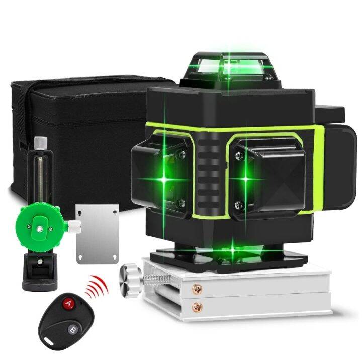 16 Line 4D Laser Level Green Light Cross SelfLeveling Rotary lazer
