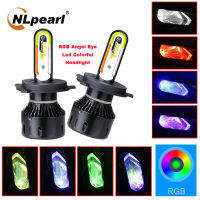 NLpearl 2Pcs H4 Led Canbus H11 H8 H9สำหรับรถ12000 LM RGB H7 Led ไฟหน้ารถหลอดไฟ9005 HB3 9006 HB4 HIR2 9012 Led App บลูทูธควบคุม