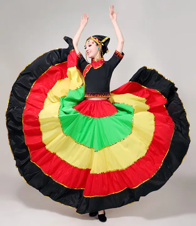 Yi dance dress with big skirt, Yi costume, female chorus dress with big  skirt, Torch Festival dance dress with big skirt | Lazada PH