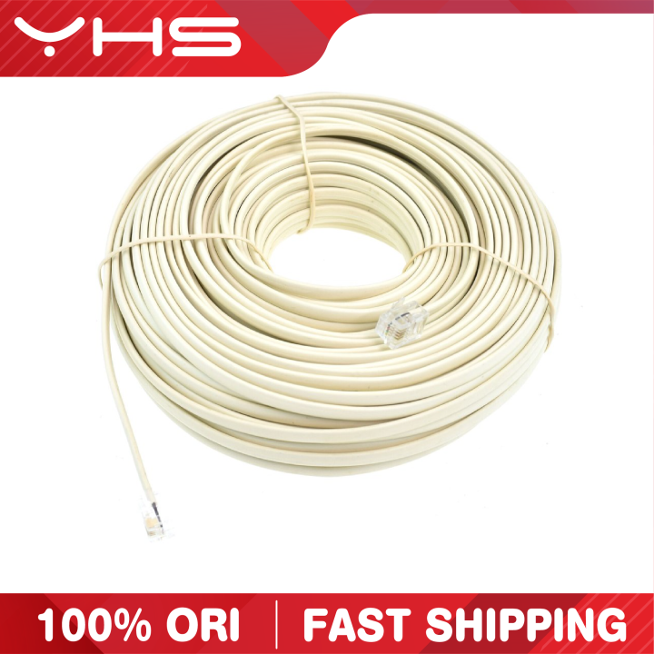 100 Ft Length for Telephone Cable Extension Home Telekom Wire Extend RJ-11 (30m)