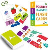 58pcs Toddler Learning Flash Cards Color Shape Number Animal Letter Learning Cards Children Early Education Montessori Toys DDJ Flash Cards Flash Card