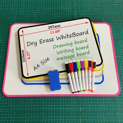 A4 Size Double-sided Writing Whiteboard Kid Dry Erase Board School Home Practice Drawing Message Bulletin Board