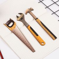 卍♛┇ 12cm Cute Hammer Wrench Saw Wooden Straight Ruler Kawaii Tools Stationery Cartoon Drawing Gift Korean Office School Measuring