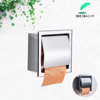 SHBSHAIMY Chrome Wall Mounted Toilet Paper Holder Stainless Steel Bathroom Roll Tissue Paper Rack With Cover Toilet Roll Holders