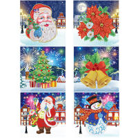 2pcs 5D DIY Diamond Painting Christmas Wall Sticker Kit Diamond Embroidery Special Shaped Drill Wall Sticker Home Decoration