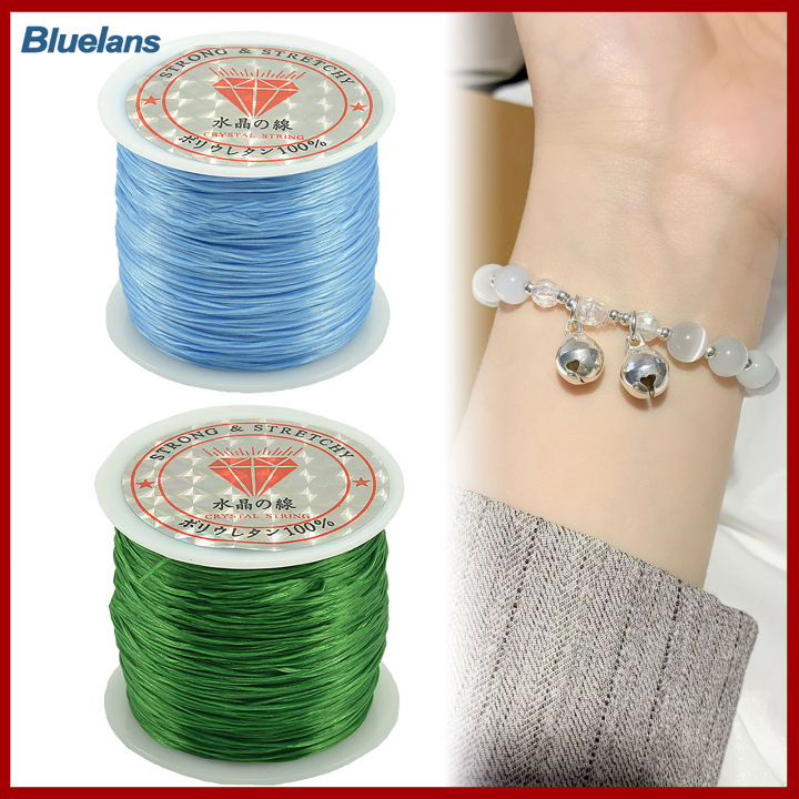bluelans-เครื่องประดับอัญมณีเชือกลูกปัดสายยืดหยุ่นสำหรับผู้ใหญ่ด้ายยางยืดแข็งแรงยืดหยุ่นแบบแบนขนาด0-8มม-1ม้วน