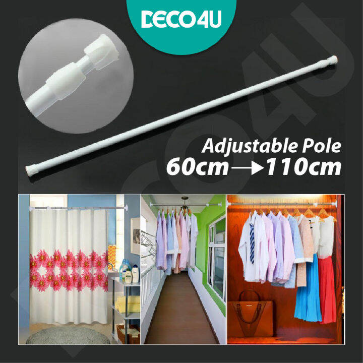 Adjustable Pole 60cm-110cm Shower Curtain Hanging Rod Retractable | Lazada