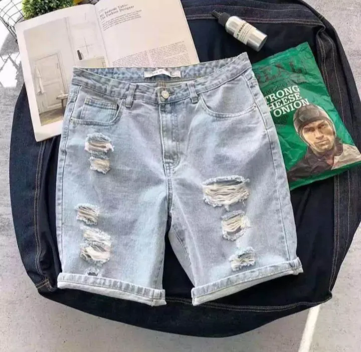 [28-36] Maong Short Men Denim Tattered Short Men for OOTD Short Casual ...