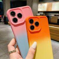 เคสโทรศัพท์ OPPO RealmeC51 C 51 Realme 2023เคสซิลิโคน TPU แฟชั่นใหม่สองสีไล่ระดับสีกันกระแทกกรอบด้านหลังป้องกันเลนส์กล้องถ่ายรูป