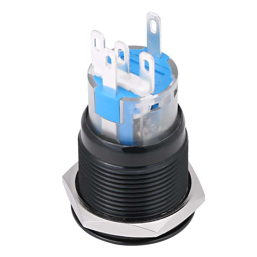 12V White LED Car Engine Start Stop Push Button Switch Black zinc aluminum alloy