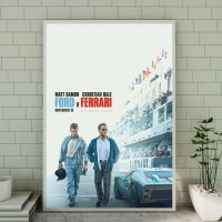 โปสเตอร์ผ้าใบปกภาพยนต์ Ford V Ferrari ภาพฝาผนังภาพพิมพ์ศิลปะตกแต่งบ้าน (ไร้กรอบ)