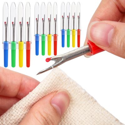 6/1PC Sewing Seam Ripper with Cover for Coat Thread Colorful Handle Cutter