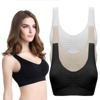 [NEW H] Women Comfortable Sports Bra Seamless Single Layer Vest Bamboo Fiber Breathable Push Up Bras Used For Sleep Swimming Sports