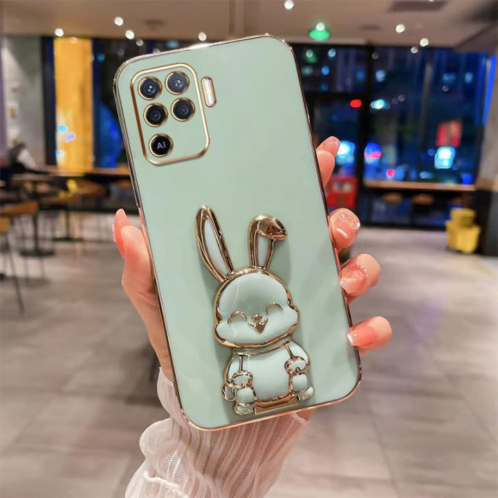 andyh-new-design-for-oppo-a94-reno-5f-f19-pro-case-luxury-3d-stereo-stand-bracket-smile-rabbit-electroplating-smooth-phone-case-fashion-cute-soft-case