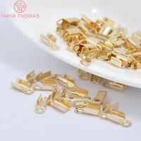 (3268)20PCS 3.5x7.5 มม.4x9 มม.24K Gold สีทองเหลืองเชือกปลาย Fastener Clasps CRIMP Clasps เครื่องประดับ DIY คุณภาพสูงอุปกรณ์เสริม-GEIWH MALL