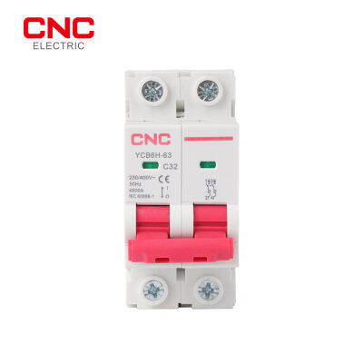 YCB6H-63 CNC 2 P 36Mm Pemutus Litar Miniatur MCB 2 Tiang Din รางติดตั้งทำลายความสามารถ6A10A16A20A25A32A40A50A63A