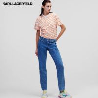 KARL LAGERFELD - DIAGONAL ALL-OVER KARL LOGO JEANS 231W1180 กางเกงยีนส์