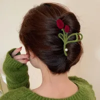 [COD] Flocking Clip French Hair Fashion Temperament Accessories