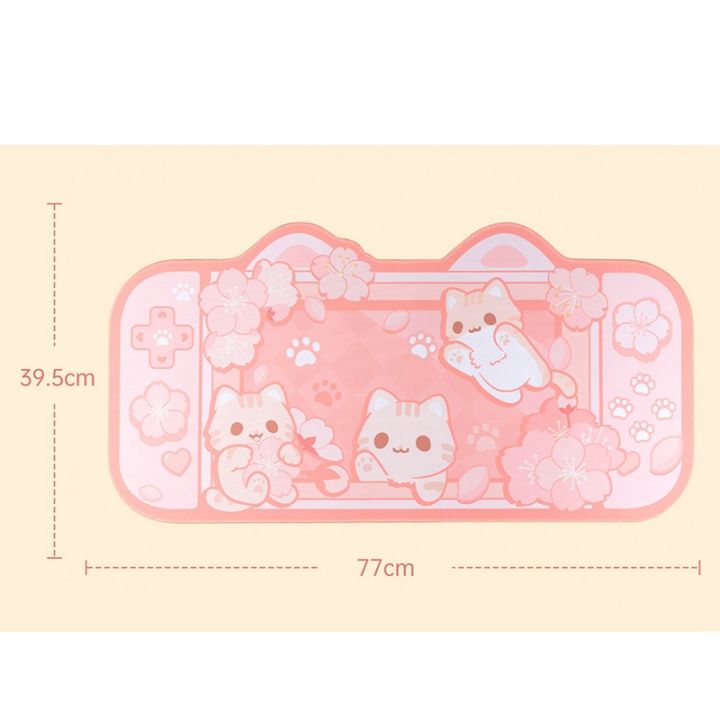 sakura-cat-large-mouse-pad-mouse-pad-for-cute-pink-sakura-cats-desk-mat-water-proof-nonslip-laptop-desk-accessories